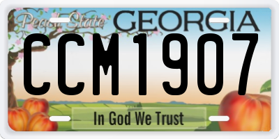 GA license plate CCM1907