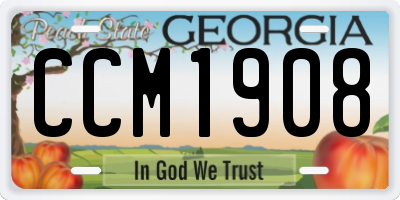 GA license plate CCM1908