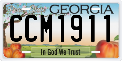 GA license plate CCM1911