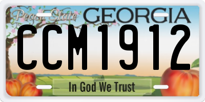 GA license plate CCM1912