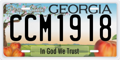 GA license plate CCM1918