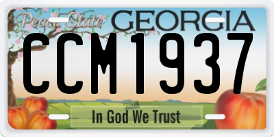 GA license plate CCM1937