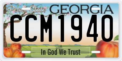 GA license plate CCM1940