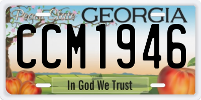 GA license plate CCM1946