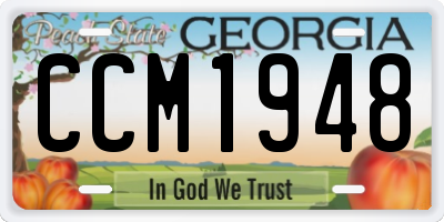 GA license plate CCM1948