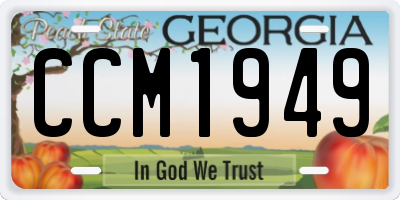 GA license plate CCM1949