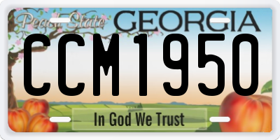 GA license plate CCM1950