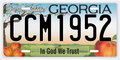 GA license plate CCM1952