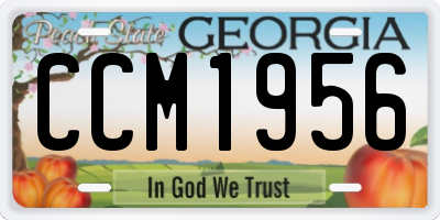 GA license plate CCM1956