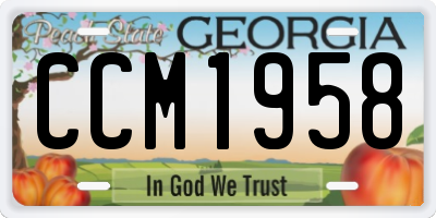 GA license plate CCM1958
