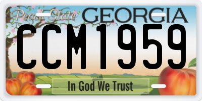 GA license plate CCM1959