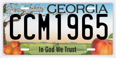 GA license plate CCM1965