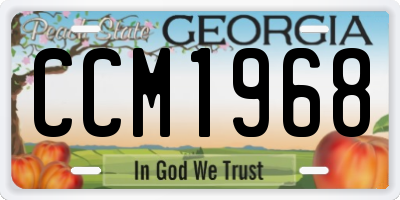 GA license plate CCM1968