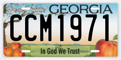 GA license plate CCM1971