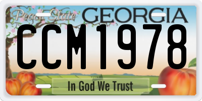GA license plate CCM1978