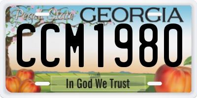 GA license plate CCM1980