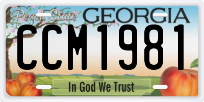 GA license plate CCM1981