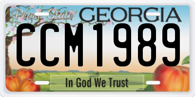 GA license plate CCM1989