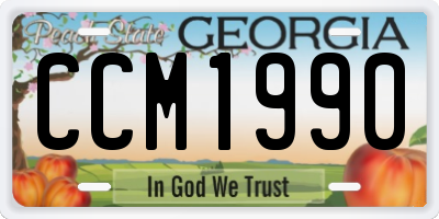 GA license plate CCM1990