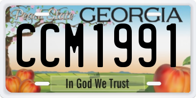 GA license plate CCM1991