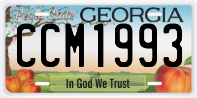 GA license plate CCM1993