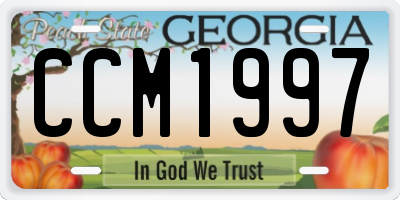 GA license plate CCM1997