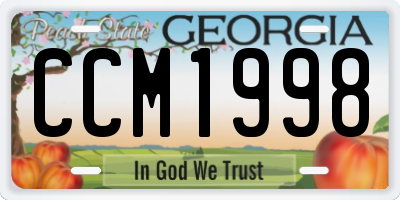 GA license plate CCM1998