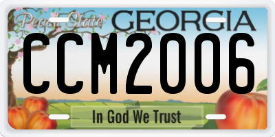 GA license plate CCM2006