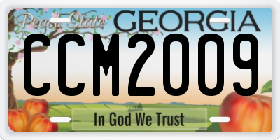 GA license plate CCM2009