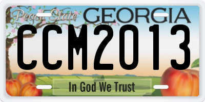 GA license plate CCM2013