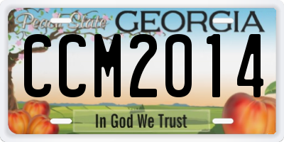 GA license plate CCM2014