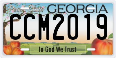 GA license plate CCM2019