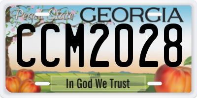 GA license plate CCM2028