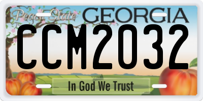 GA license plate CCM2032