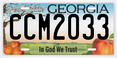 GA license plate CCM2033