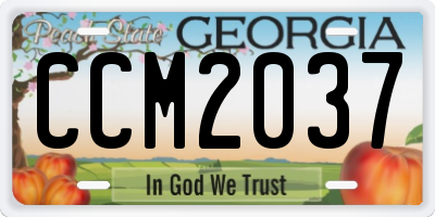 GA license plate CCM2037