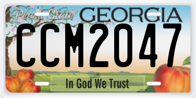 GA license plate CCM2047