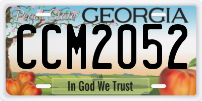 GA license plate CCM2052