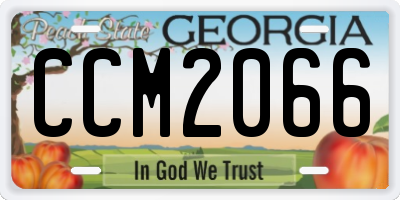 GA license plate CCM2066