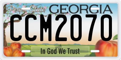 GA license plate CCM2070