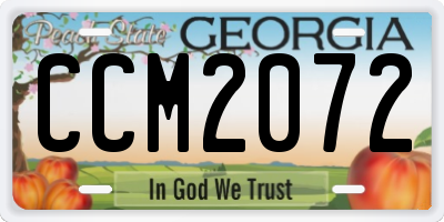 GA license plate CCM2072