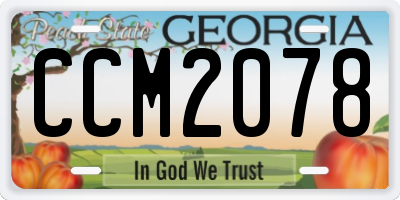 GA license plate CCM2078