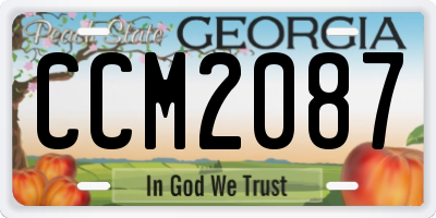 GA license plate CCM2087