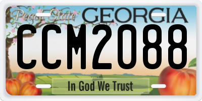 GA license plate CCM2088