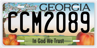 GA license plate CCM2089