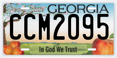 GA license plate CCM2095