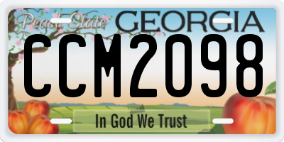 GA license plate CCM2098