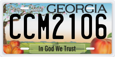 GA license plate CCM2106