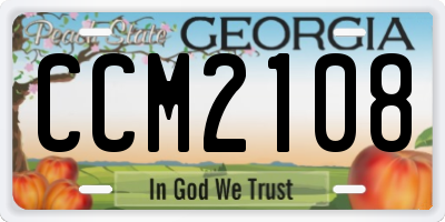 GA license plate CCM2108