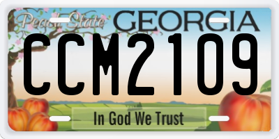 GA license plate CCM2109